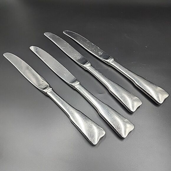 Lunt MODERN CLASSIC Stainless Dinner Bread Knife Set Japan 80s Set of 4 - Picture 3 of 5